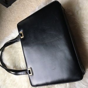 Fun vintage bag, brass hardware fake leather